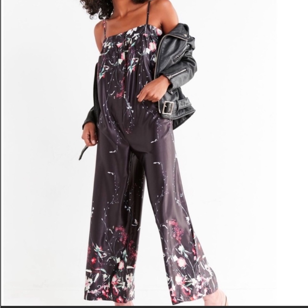 urban outfitters floral satin jumpsuit